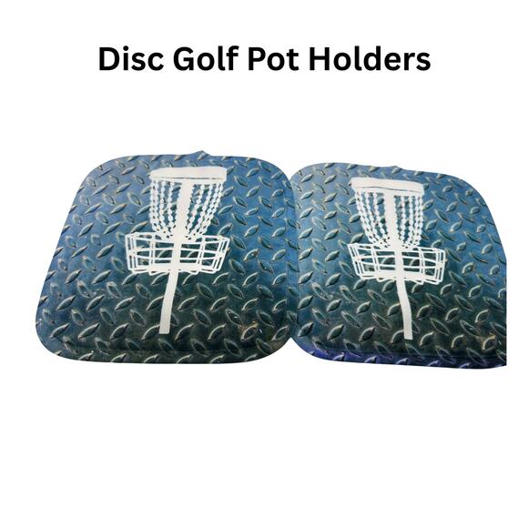 Disc Golf Pot Holders Set Discgolfing Kitchen Decor Discgolfer Gift - Picture 3 of 3